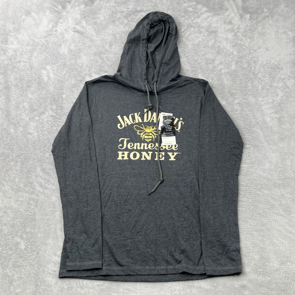 Jack Daniel's Tennessee Honey Hoodie M Charcoal Gray Women Graphic Whiskey Logo